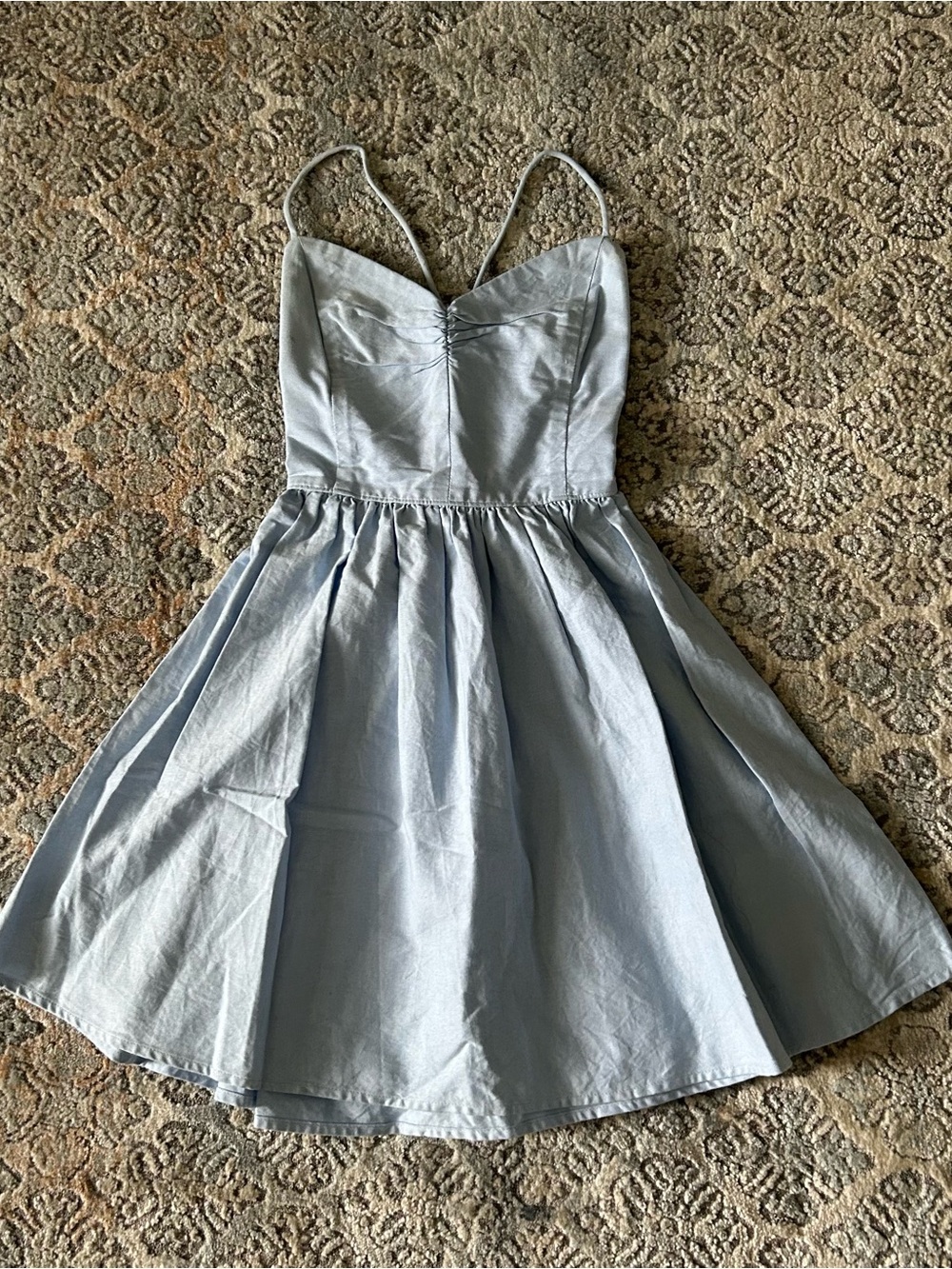 American Apparel Vintage Light Blue Spaghetti Strap Fit-and-Flare Dress